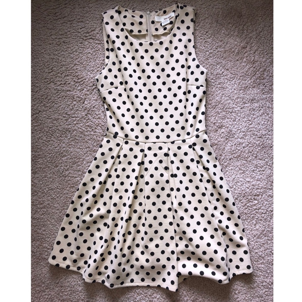 Tan polka dot dress